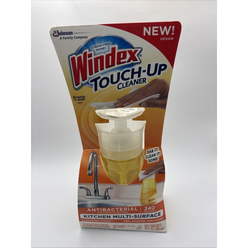 Windex Touch-Up Cleaner Kitchen Multi Surface Antibacterial 10 Oz NEW‎